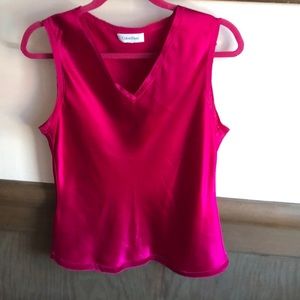 Silk jewel fuchsia tank Calvin Klein, size small